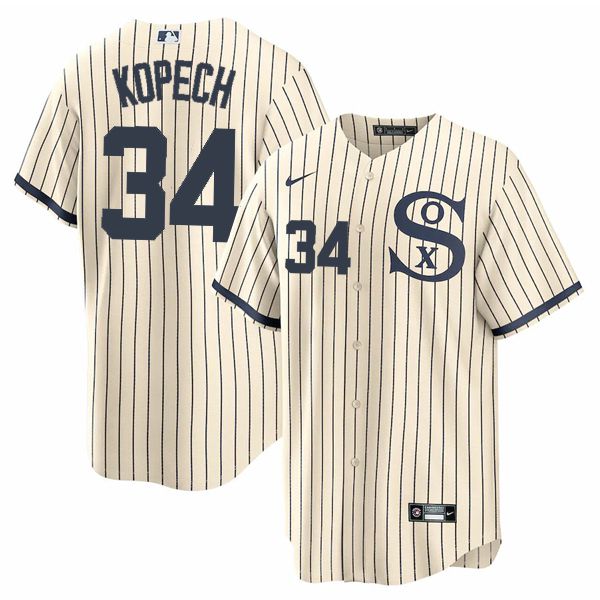Men Chicago White Sox #34 Kopech Cream stripe Dream version Game Nike 2021 MLB Jersey->chicago white sox->MLB Jersey